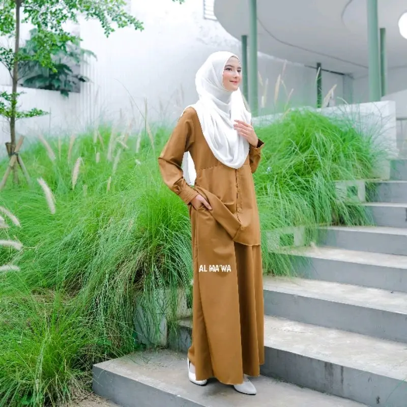 ONESET BAJU SETELAN SERAGAM PEMDAH (TUNIK+ROK) SETELAN WANITA KERJA/DINAS/PNS/GURU/PEMDAH 1