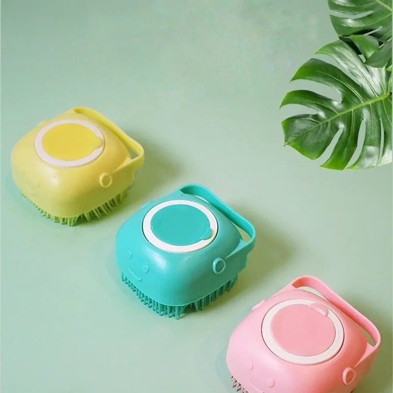 Bàn chải tắm bông tắm silicon tạo bọt cho chó mèo thú cưng