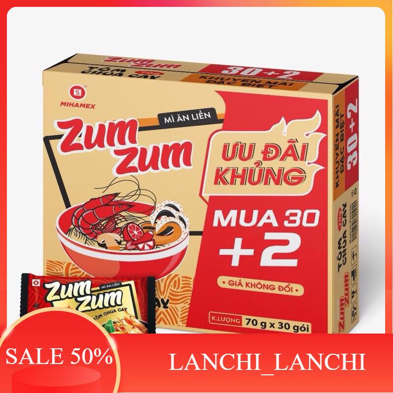 Mì ZumZum Tôm chua cay One One 60g thùng 30 ăn liền 1k 3 hảo ba Mihamex tôm…