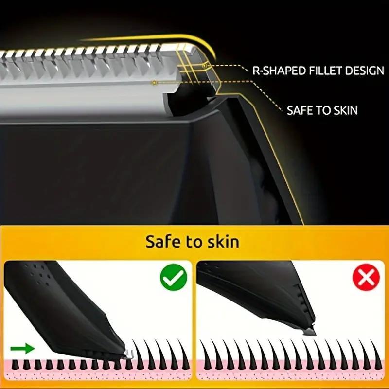 Men's USB Charging Electric Hair Trimmer, 1 Set Waterproof Beard Shaver, Body Hair Trimmer for Men's Daily Use 9