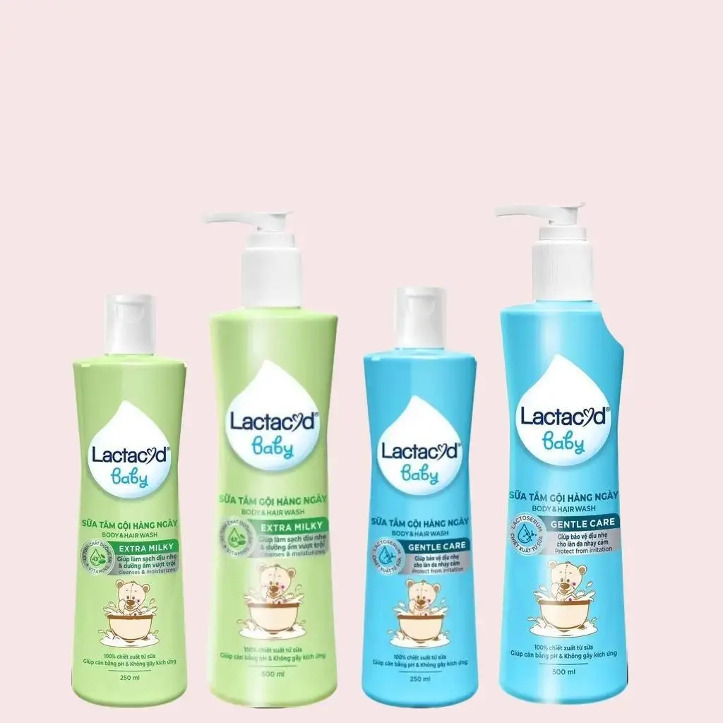 Sữa tắm gội Lactacyd Milky Cho Bé An Toàn 500ml - 200ml