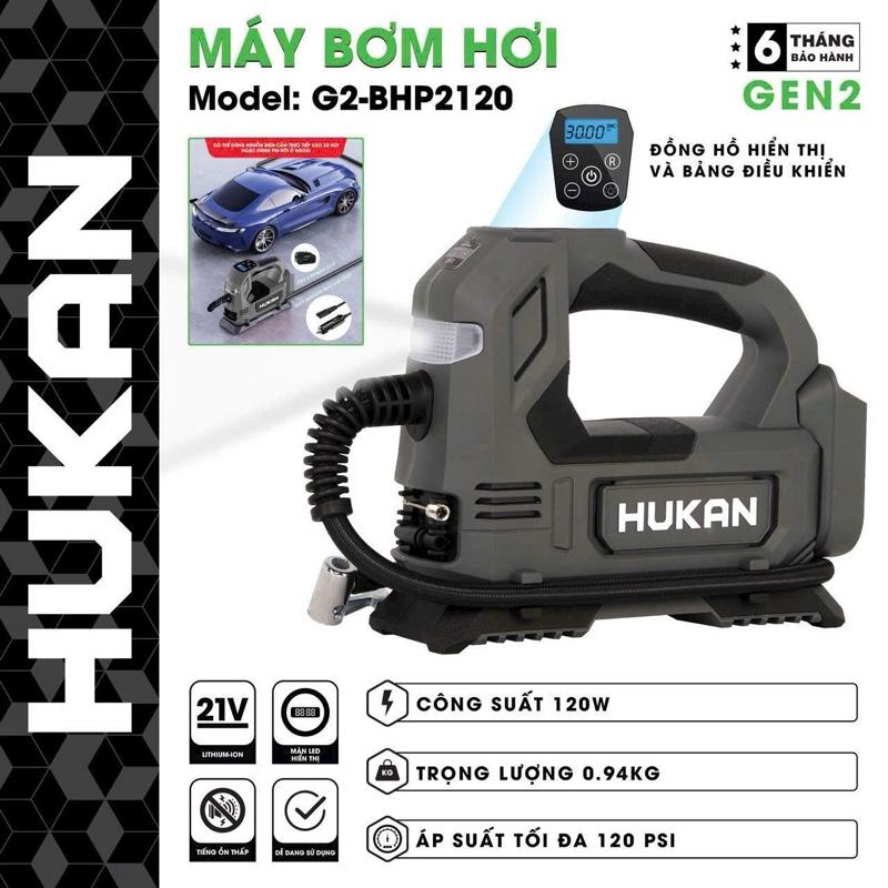 Máy bơm hơi pin HUKAN G2-BHP2120, 120w Nặng 940gram, Áp suất tối đa 120 psi chân pin M21