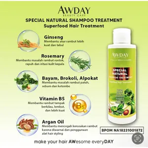 NEW Awday Spesial Natural Shampoo Treatment Superfood Hair Treatment