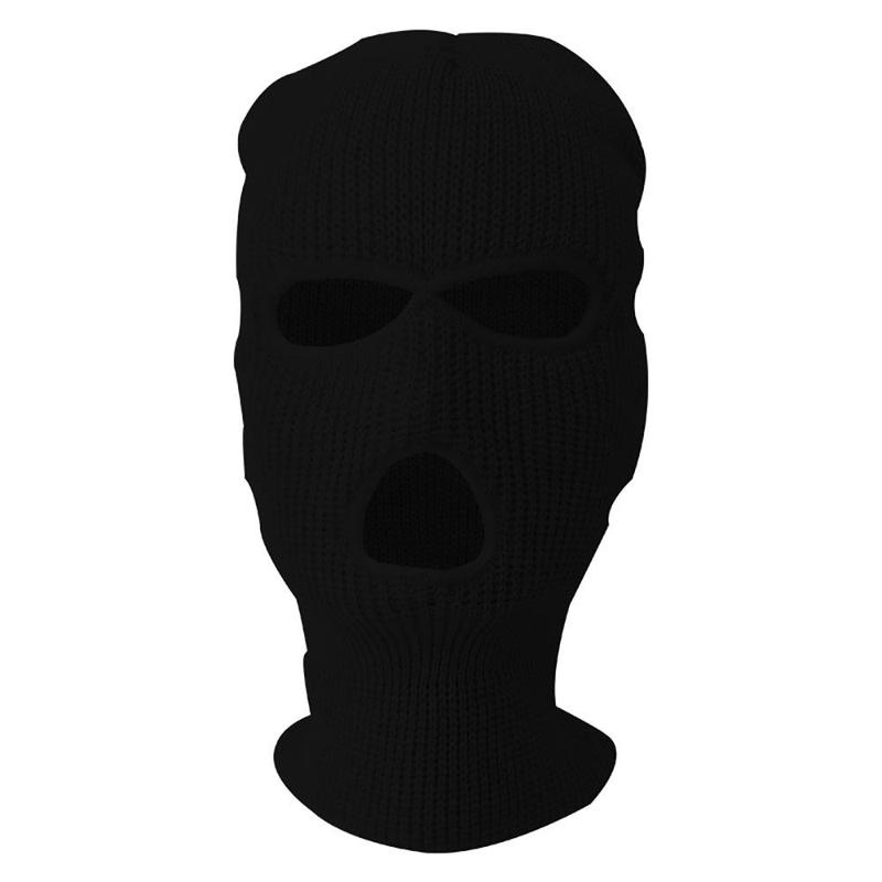 Product Introduction of Solid Color 3-hole Knit Ski Mask, Winter Warm Face Mask, Outdoor Sports Head Cover For Men & Women, Outdoor Sports Cycling Accessories, Warm Motorcycle Full Face Mask For Skiing Snowboard 4