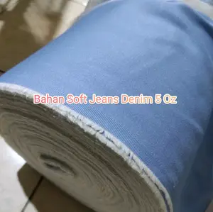kain bahan soft jeans denim blue 5oz eceran meteran per 0,5m