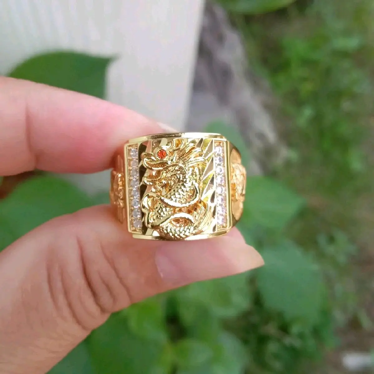 Nhẫn Phi Long Mạnh Mẽ Cá Tính cho Quý Ông - Màu Vàng, Kích Thước 7-11