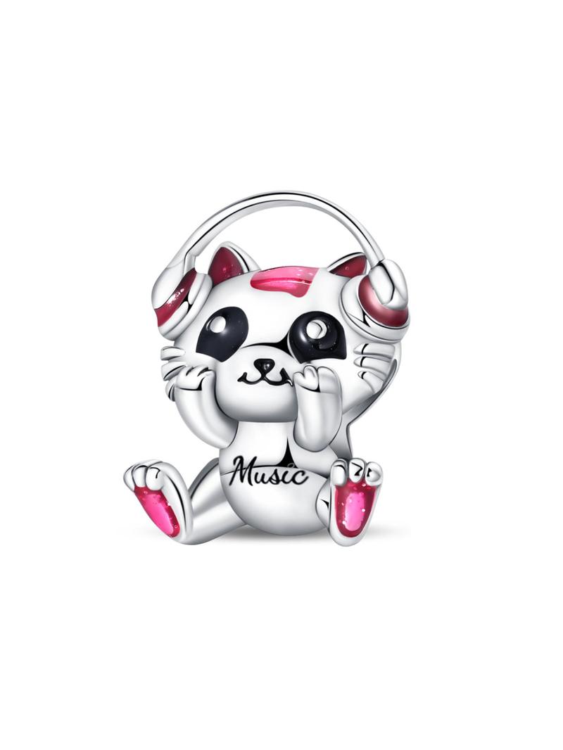 Product Introduction of Cute Cat Design Charm, Music Cat Beads Charm, Fashionable Pendant for Women & Girls, Trendy All-match & Exquisite Jewelry for Birthday Gift 4