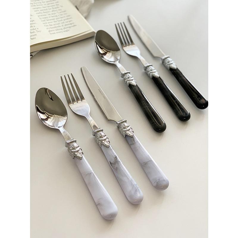 Retro Cutlery Set Stainless Steel Spoon Fork Steak Knife Tableware 1
