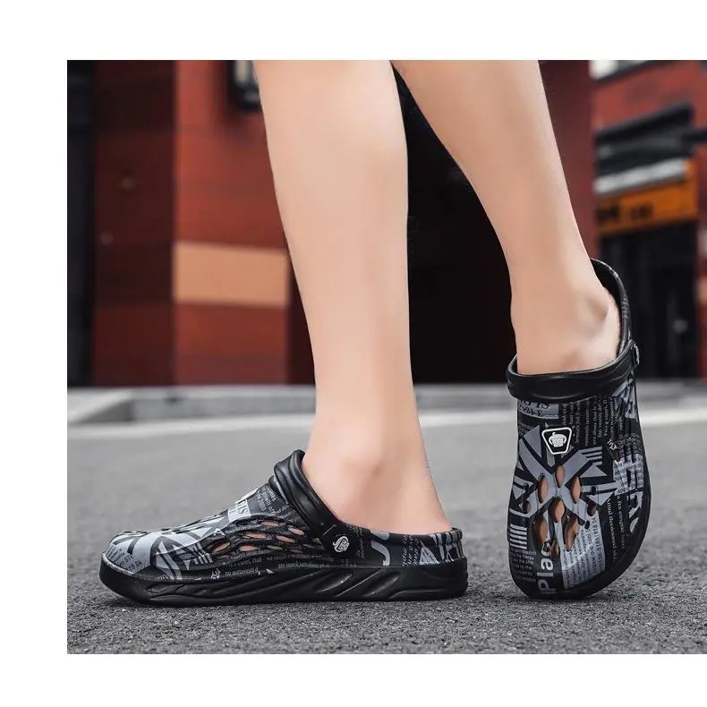 Plue size 46 47 48 49 clogs printed men slippers casual Eva sports clogs slippers