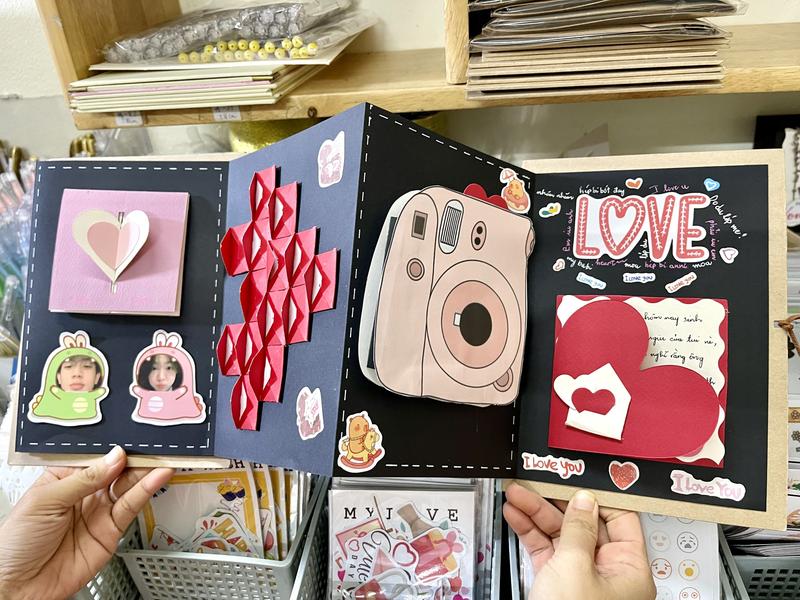  TẶNG IN ẢNH Scrapbook sổ giấy gấp album ảnh quà tặng lưu niệm tay cho người yêu 