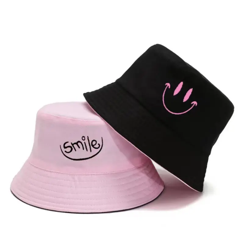 Mũ Bucket Thêu, Unisex, Dành Cho Nữ, Làm Bằng Bông, Mũ Hai Mặt Thích Hợp Để Câu Cá Trên Bãi Biển, Mũ Chống Nắng 8
