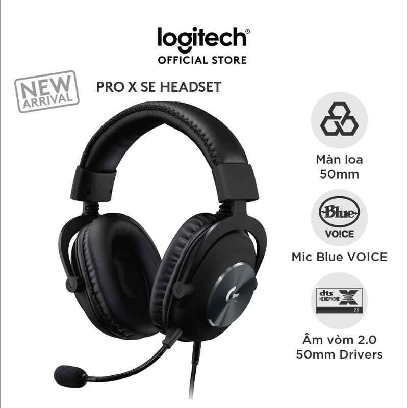 Tai nghe gaming có dây Logitech G Pro X SE - Mic tháo rời, âm thanh vòm 7.1,đệm Memory Foam, màn loa 50 mm, PC, PS5 Nhét Tai Nghe Nhạc Earphone
