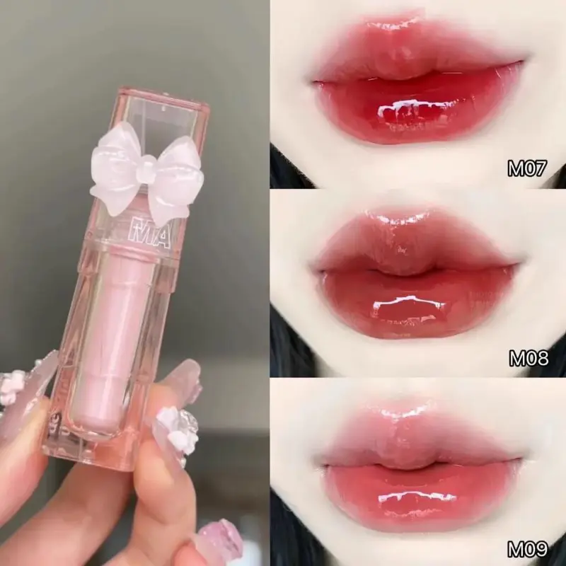 Son kem bóng MAKEMINE thạch nước thuỷ tinh kèm nơ dễ thương có ảnh thật shop chụp