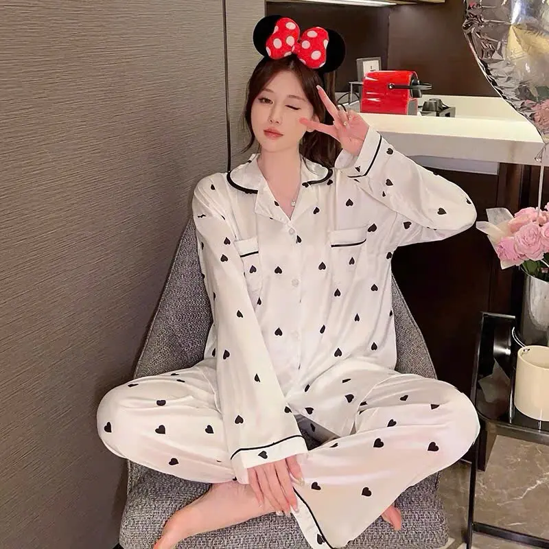 Bộ ngủ lụa nữ dài tay, bộ đồ mặc nhà xinh xắn phối ren nữ tính tiểu thư sang chảnh pijama siêu mềm mại cao cấp 132 B-2 3
