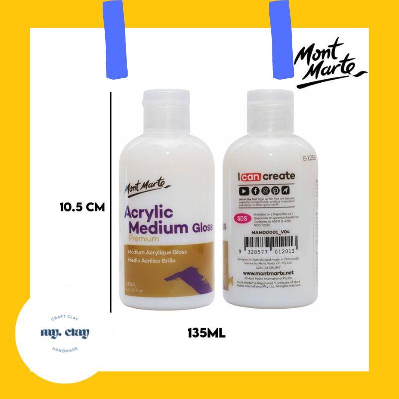 Phủ bóng, phủ bảo vệ đất sét chống nước, tranh acrylic, đất nặn tự khô, tranh số hoá Mont Marte 135ml Nhựa Nhựa