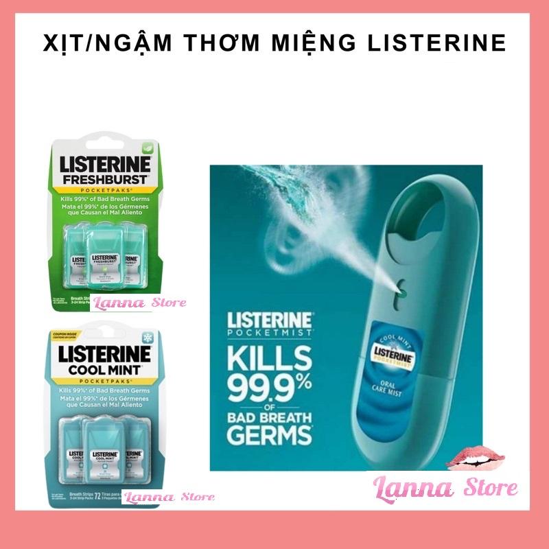 Xịt   Miếng ngậm thơm miệng Listerine Pocketmist - USA Xịt Thơm Miệng Xịt Thơm Xịt Miệng 