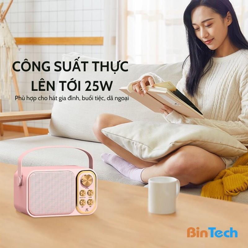 Loa karaoke mini 2 mic bluetooth BINTECH YS 105 Không dây, kèm 02 micro hát karaoke, công suất 25W - Bảo hành 12 Tháng 7