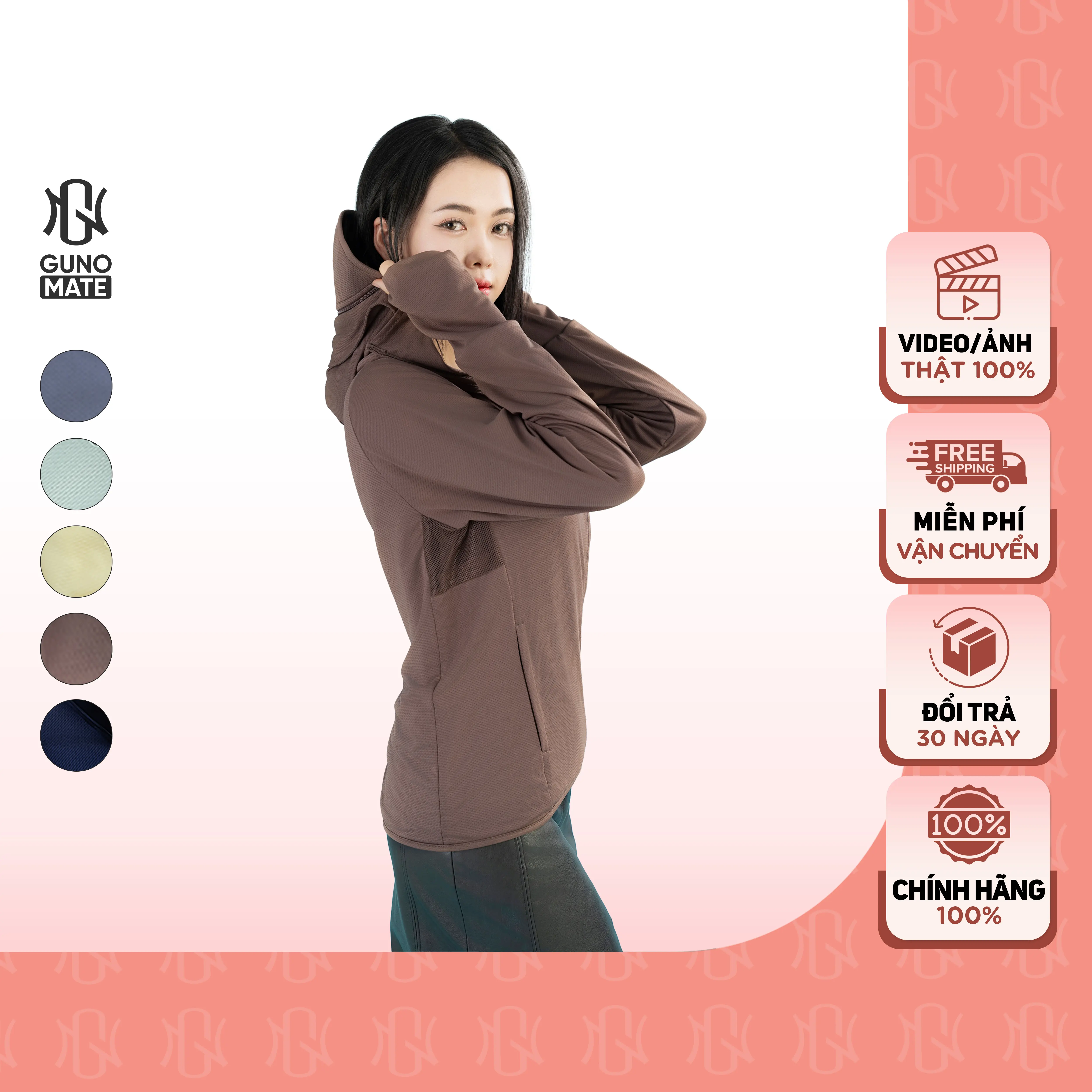 GUNO-Áo chống nắng nam nữ 2 lớp chống tia UV có che trán vành mũ rời SP5| 3HANU182/NA87 | BigBuy360 - bigbuy360.vn