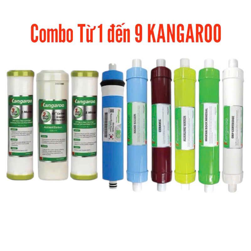 Trọn bộ 9 lõi lọc nước Kangaroo chính hãng dùng cho máy lọc nước Kangaroo KGRP88 KGHP66 KG19A3 KGRP99 KG09A3,...