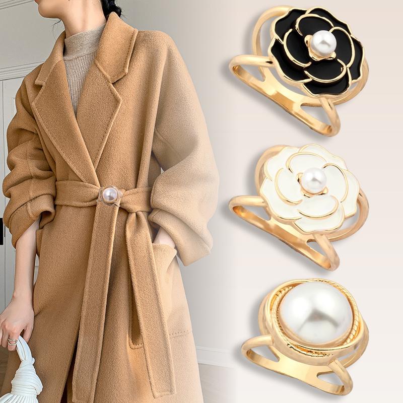 Khóa Khăn Quàng Lụa Hoa Trà Hàng Mới Về Khóa Vòng Khăn Quàng Vuông Nhỏ Kèm Áo Sơ Mi Khóa Thắt Lưng Áo Khoác Đa Năng