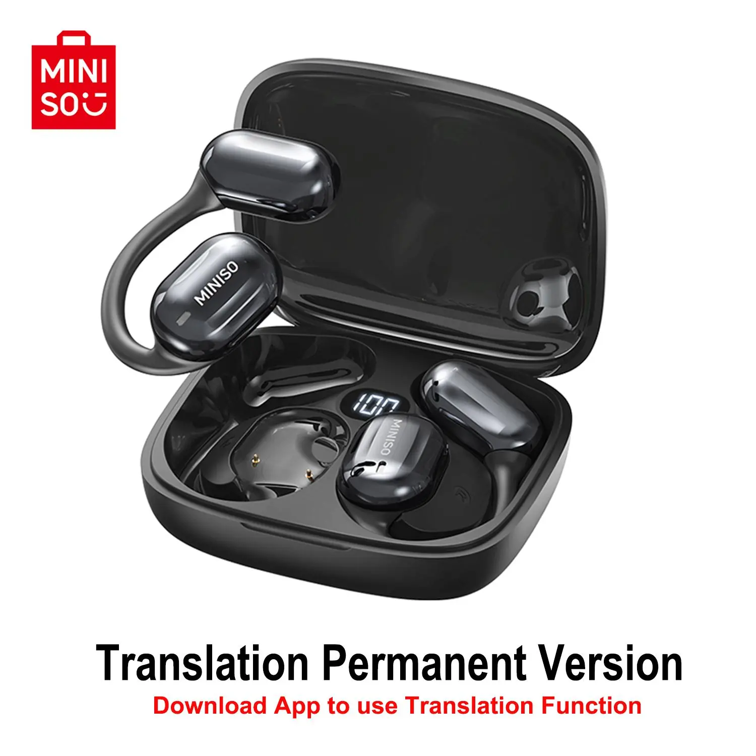 MINISO MS162 translation BT earbuds, supports 150 languages, face-to-face real-time translation headphones, OWS open wireless earphones, HIFI sound quality built-in microphone wireless headphones, long battery Support voice calls, sports and fitness, need