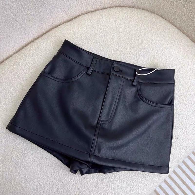 Váy Da PU, Màu Đen, Dành Cho Nữ, Cạp Cao, Dễ Phối Đồ, Váy Bodycon Chữ A, Gợi Cảm Và Cô Gái Nóng Bỏng, Váy Ngắn, Thích Hợp Cho Mùa Thu Và Mùa Đông, Quần 1