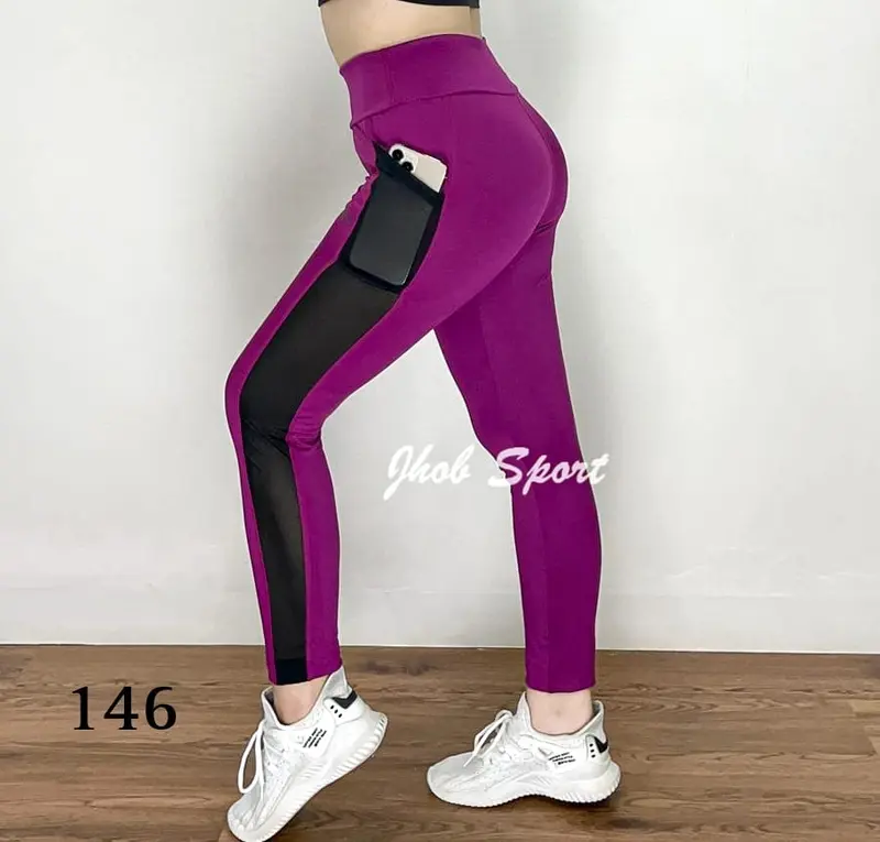 Celana Legging Panjang Olahraga Wanita /Legging Kombinasi Bahan Jaring Tile/Celana Panjang Sport/Celana Legging 0