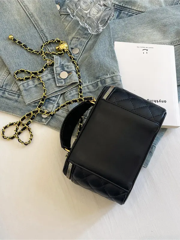 Women's Fashionable Quilted Crossbody Bag, Casual Versatile Shoulder Bag for Daily Used, Trendy All-match Commuter Bag 5