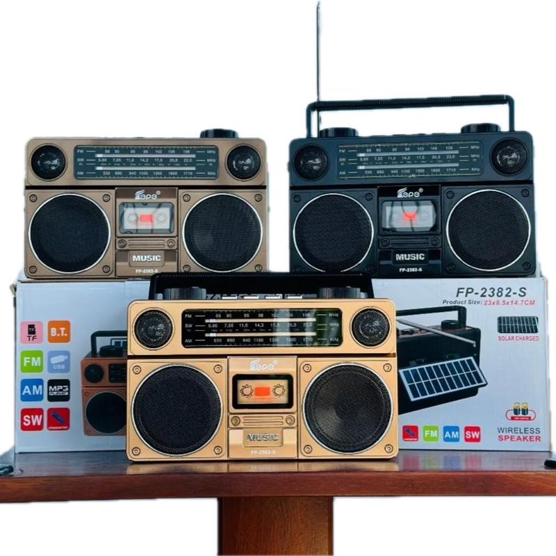  Đài FM Radio FP-2382-S bắt được Bluetooth kết nối USB thẻ nhớ full chức năng âm thanh cổ điển có năng lượng mặt trời dainang luong mattroi 