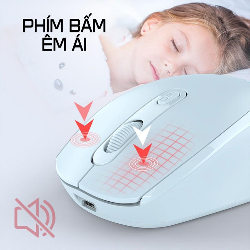 Chuột Không Dây Bluetooth 5.2 & USB 2.4G Âm Click Êm Ái 3 Mức DPI Có Sạc Pin | BigBuy360 - bigbuy360.vn Chuột Không Dây Bluetooth 5.2 & USB 2.4G Âm Click Êm Ái 3 Mức DPI Có Sạc Pin | BigBuy360 - bigbuy360.vn