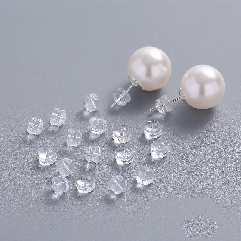 50/100PCS Earring Back Silicone Round Ear Plug Blocked Caps Earrings Back Stoppers for DIY Parts