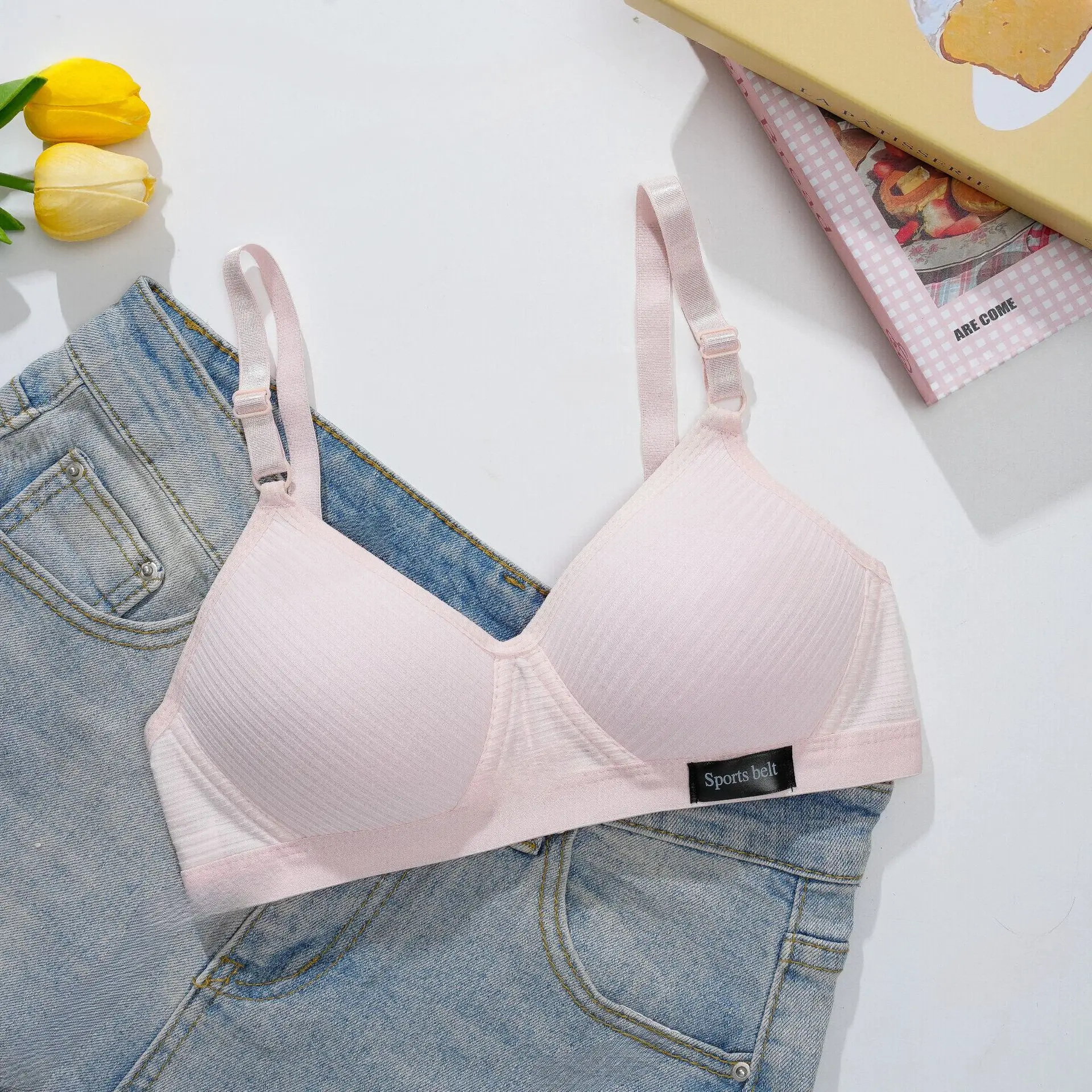 Áo Ngực Cotton Mỏng, Không Có Vành Thép, Dành Cho Bé Gái, Thiết Kế Đơn Giản, 1 Mảnh Bra Women