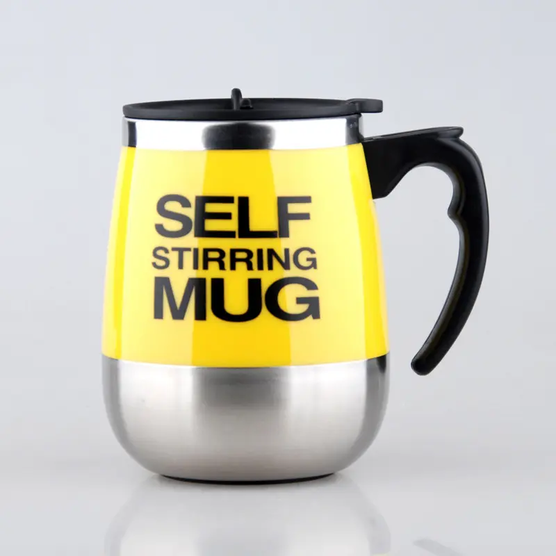 Office/kitchen/travel/Home-450ml/15oz best gift (black) self stirring mug auto self mixing stainless steel cup for coffee/tea/hot chocolate/ milk glass