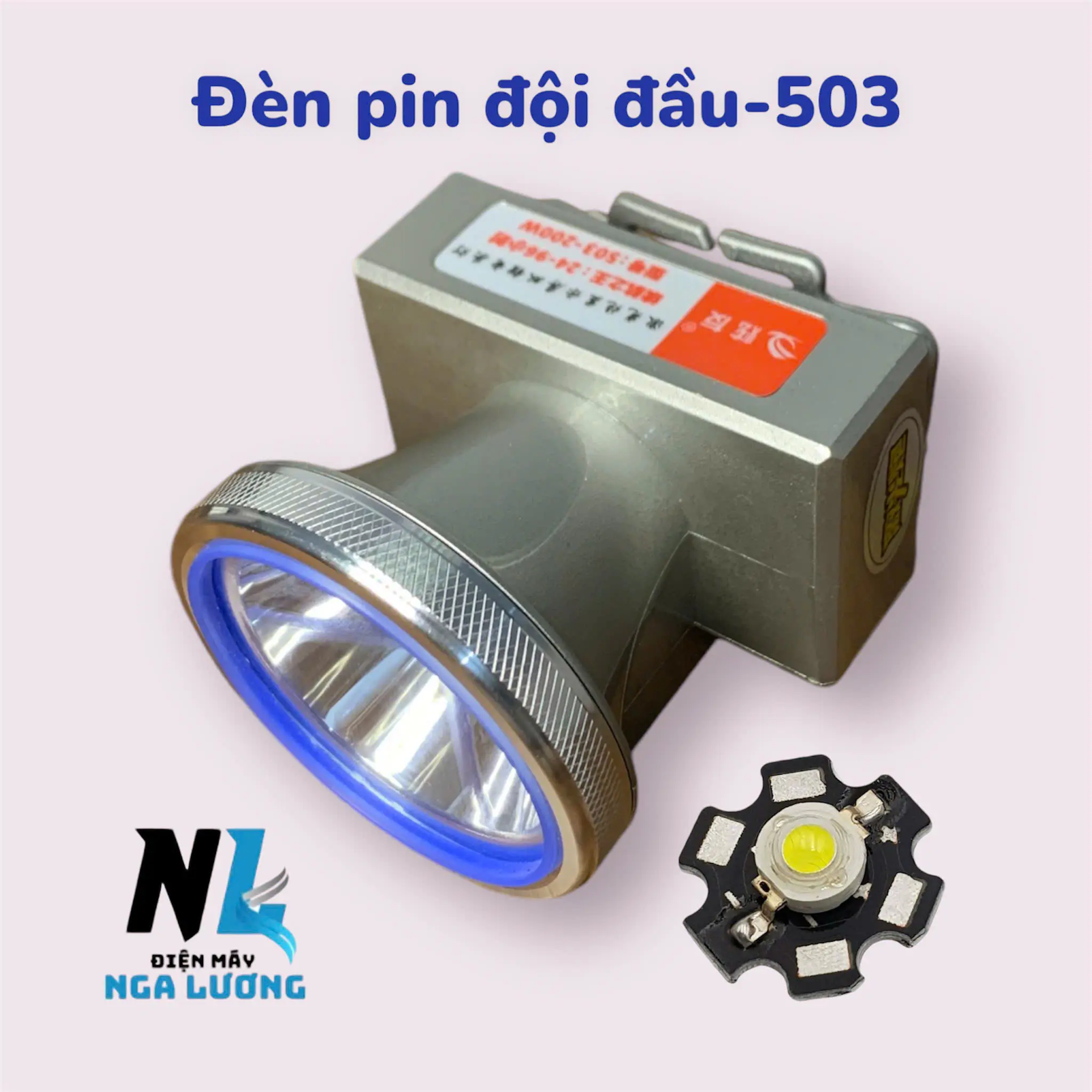 Đèn đội đầu siêu sáng mã 503 ,chóa 6cm , 2 pin 18650 sáng mạnh ,pin trâu, chống nước  kèm phụ kiện dây đeo và sạc đènpin độiđầu đèn pin  đội đầu den  pin led