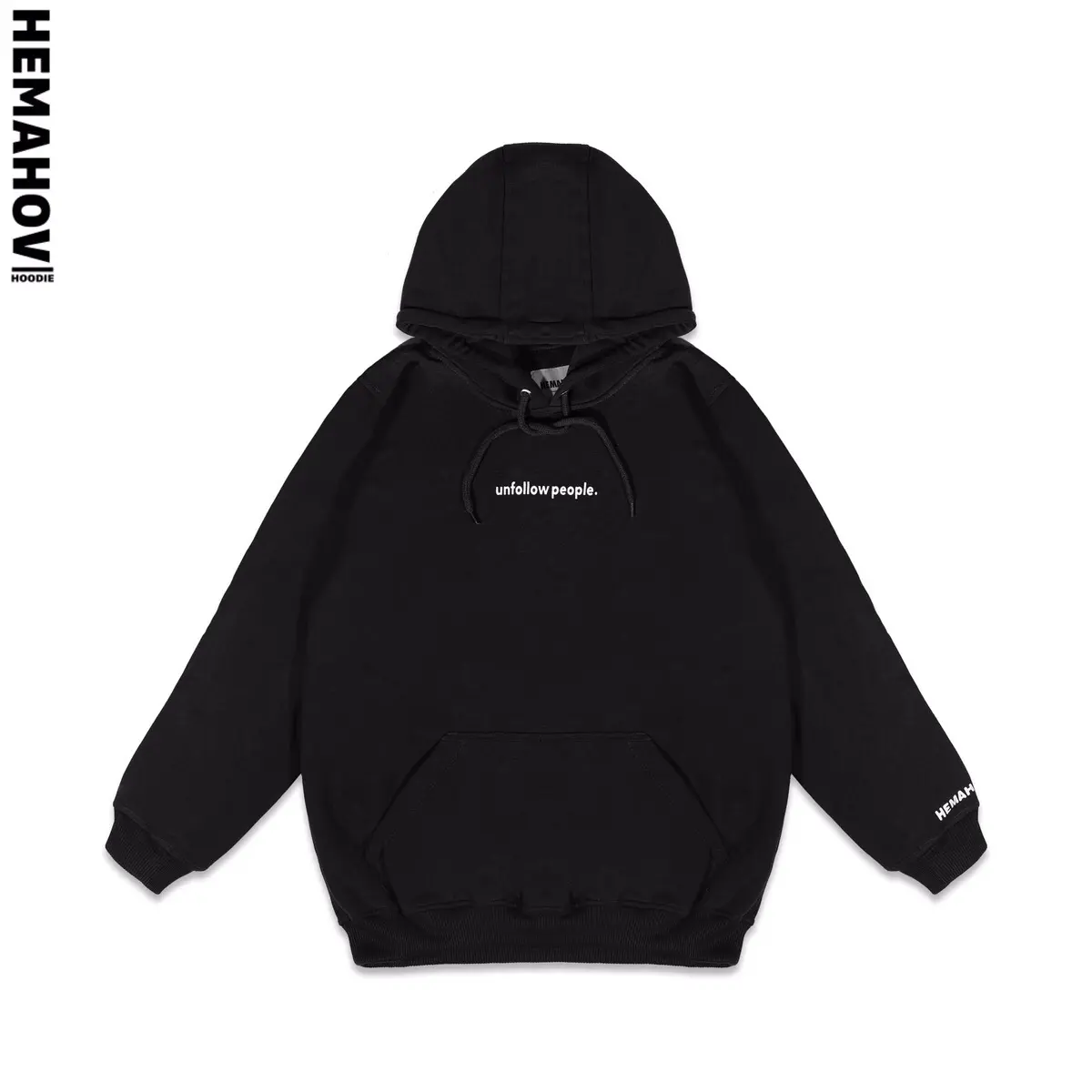 Hemahov Hoodie Jumper Soft Pria Wanita Unfollow People Sweater Fleece