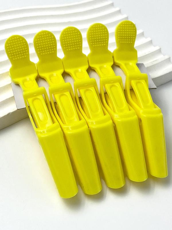 5pcs/set Women's Alligator Hair Clip, Solid Color Salon Hair Clips, Plastic Hair Clips, Daily Hairstyle for Hair Dyeing and Divisions, Barrettes 3
