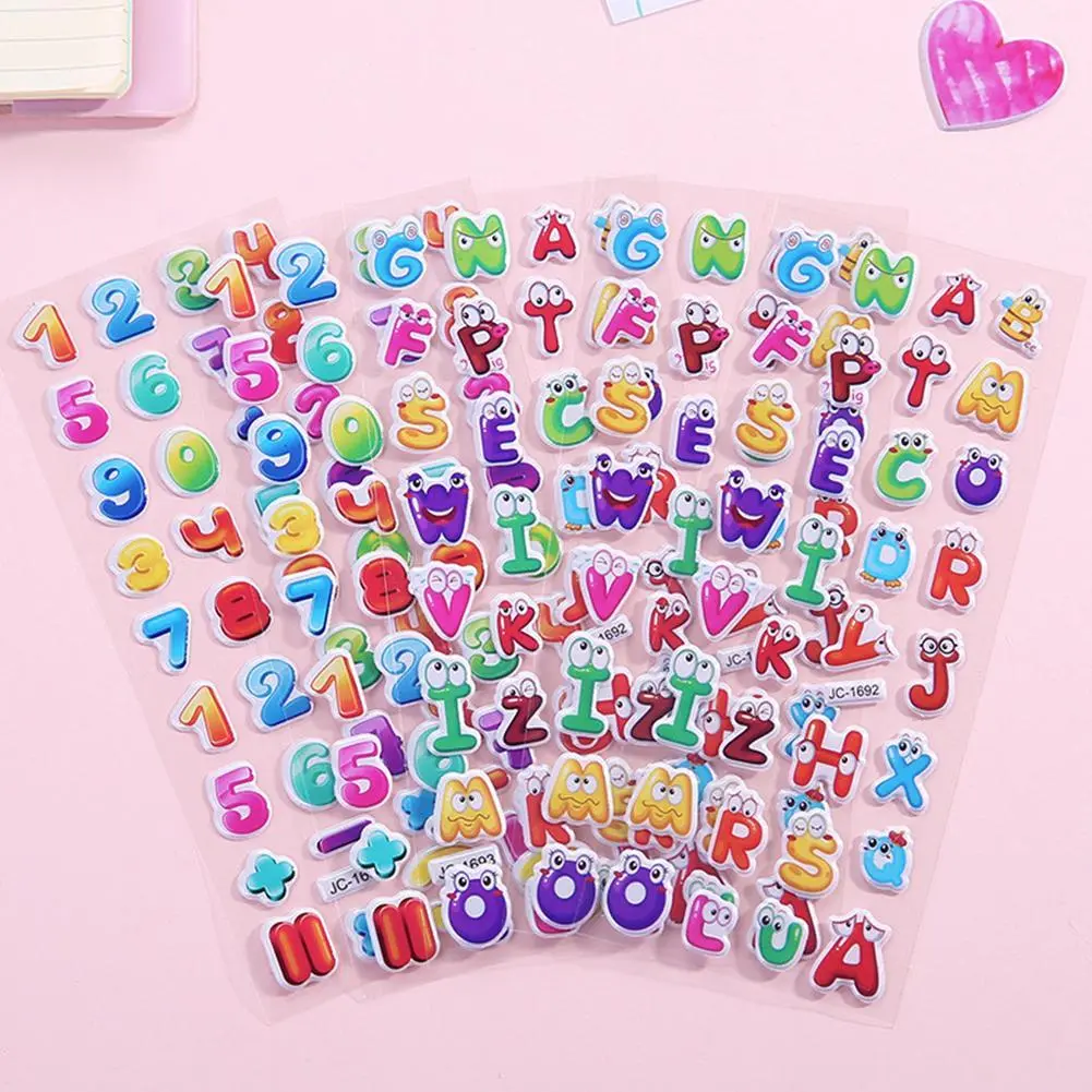 Children's Cartoon Animation Stickers Three-dimensional Kindergarten Animals Bubble Stickers I8A1