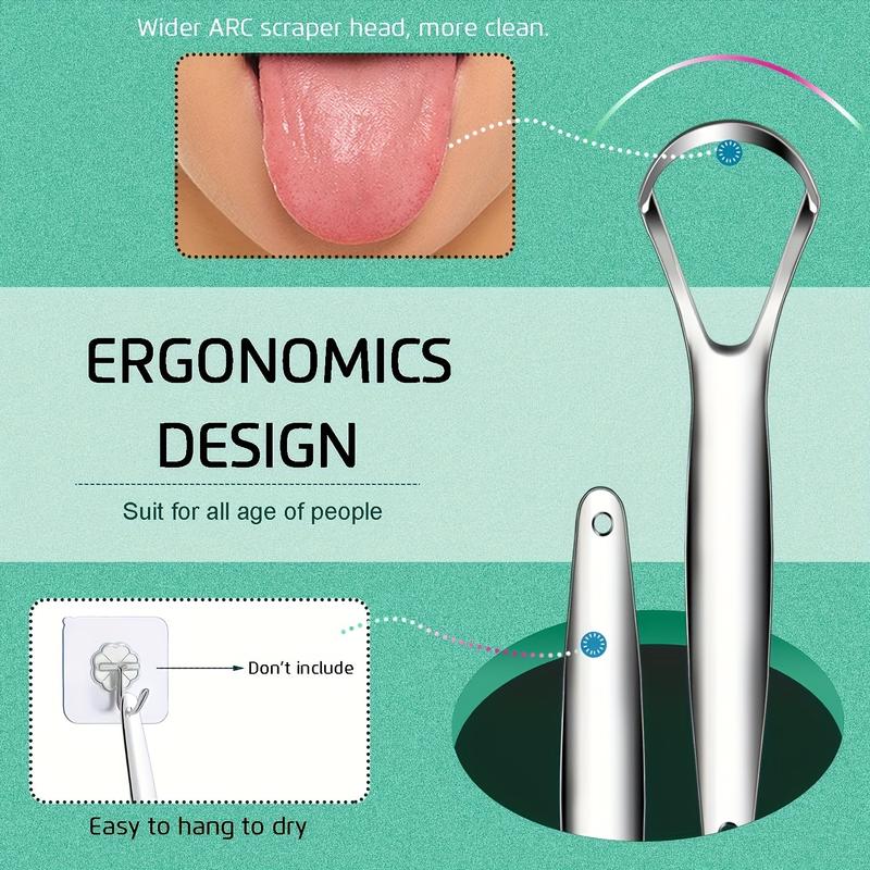 Dụng Cụ Cạo Lưỡi Chăm Sóc Cá Nhân, Hơi Thở Tươi Mới, Dành Cho Người Lớn, Làm Bằng Thép Không Gỉ, Dụng Cụ Làm Sạch Lưỡi, Loại Bỏ Hơi Thở Có Mùi, Dụng Cụ Cạo Răng Trong Suốt, Dụng Cụ Làm Sạch Răng Miệng, Chăm Sóc Răng Miệng 7