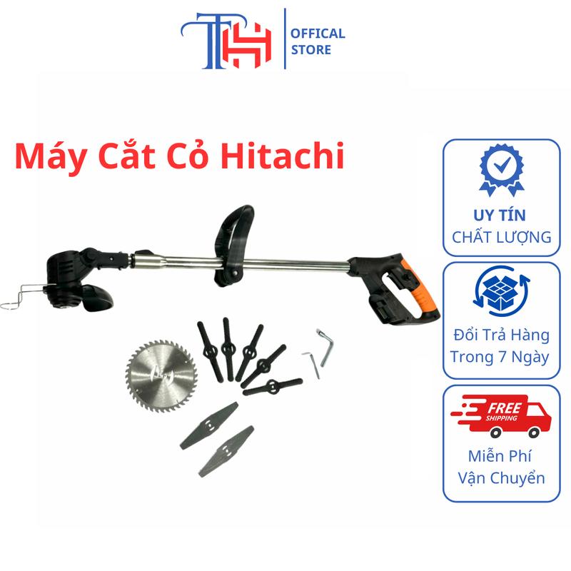 Máy cắt cỏ pin Hitachi, máy phát cỏ cầm tay tặng bộ 8 lưỡi cắt