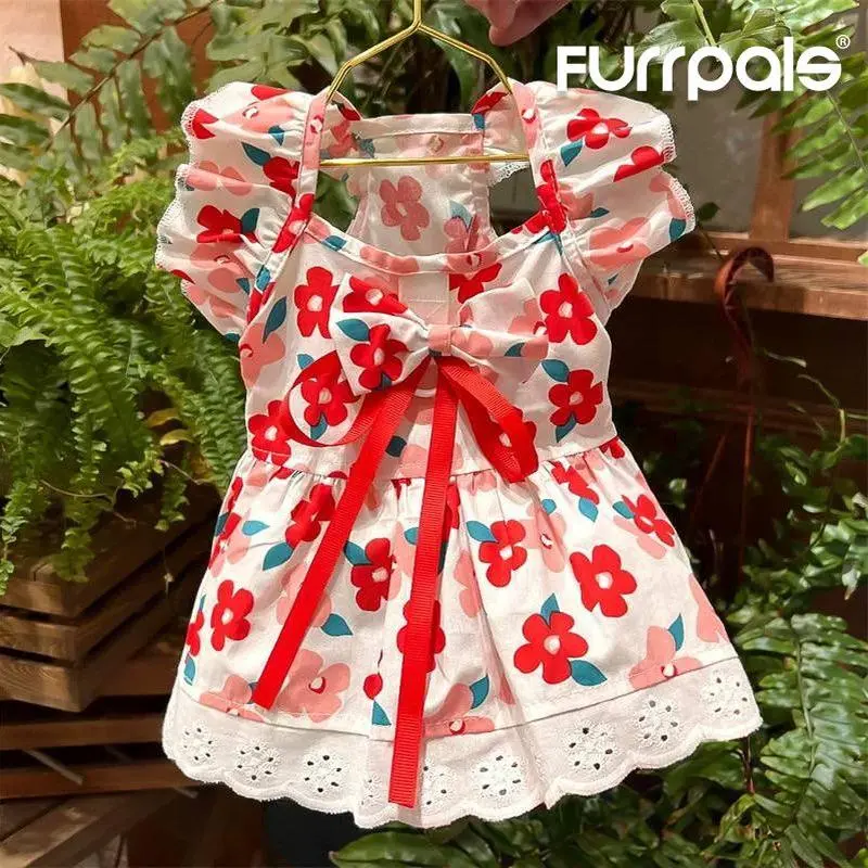 Petcore Pet Dress Dog Dress Ruffle Princess Dogs Daily Outfit Wedding Dress Cat Dress Skirt