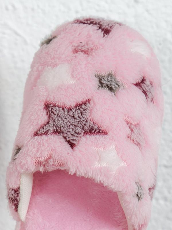Women's Cute Bedroom Fuzzy Slippers Perfect, Trendy Y2k Style Star Pattern Cozy Fluffy Slippers, Ladies Slippers, Plush Warm House Slippers, Silent Non-slip Platform Slippers, Footwear 7