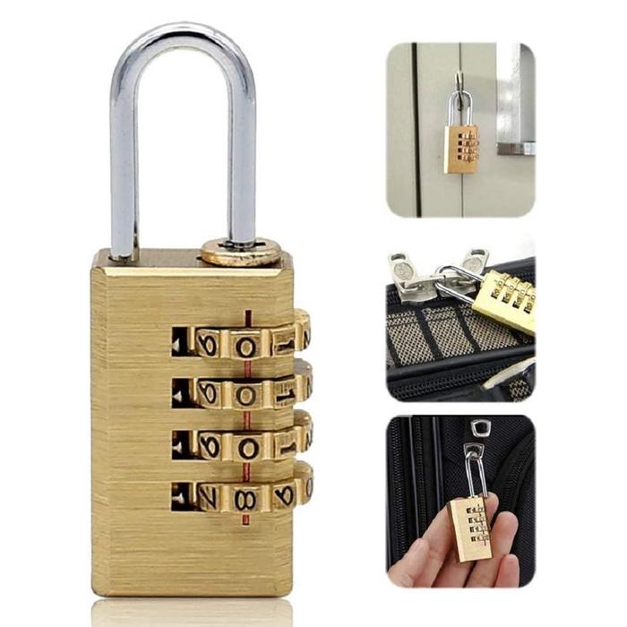 Jual Gembok Koper Serbaguna Padlock 4 Digit Combination Solid Brass ...