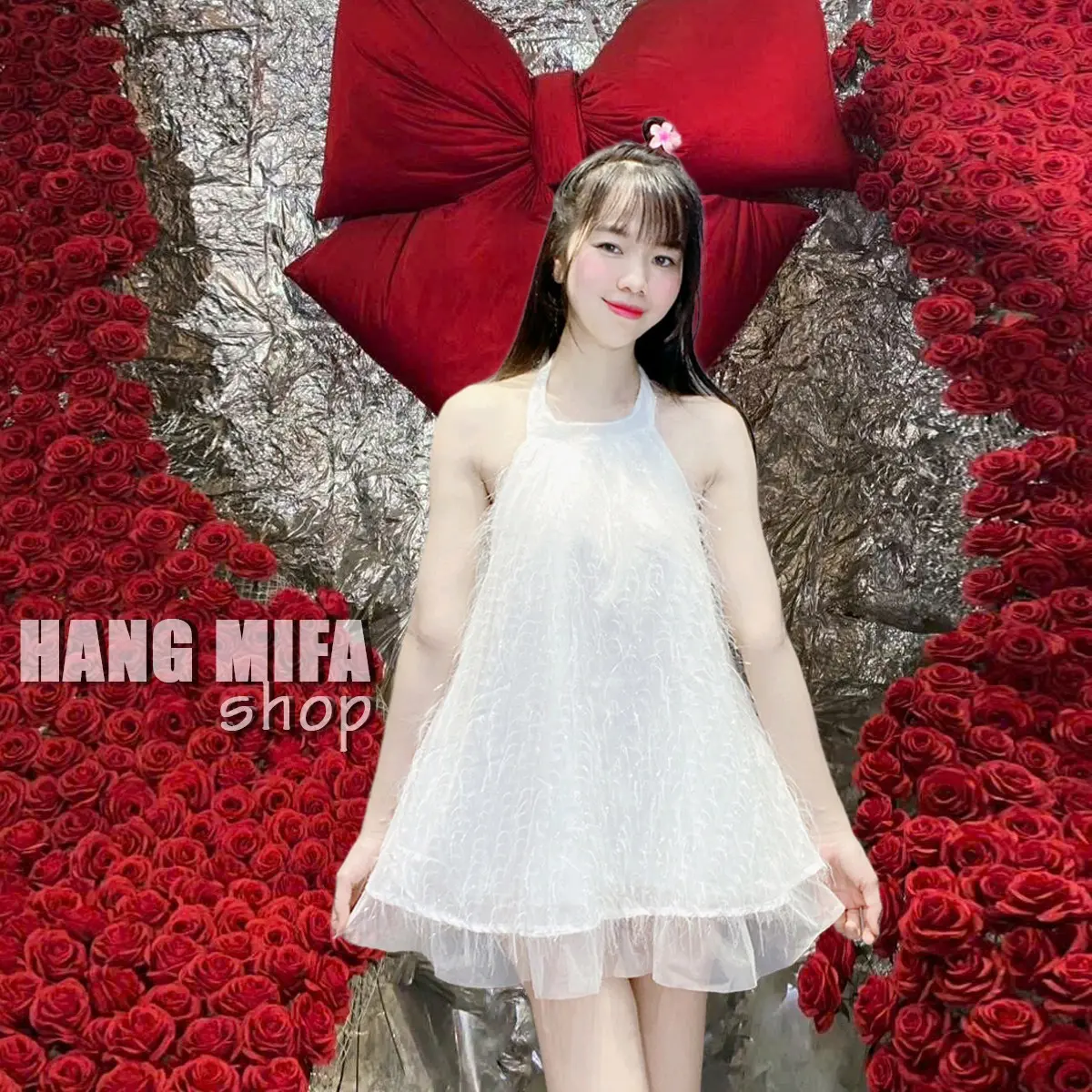 Bộ Set Áo Yếm Lông Sang Chảnh Kèm Quần Cho Nữ Women - S14