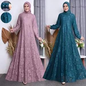 New Arrival Azuma Brokat Busui Free Masker Gamis Jumbo Premium Burkat Free Masker Terbaru Untuk Kondangan Bahan Terbaik Muslim Wanita Dress Pesta Maxi Mewah Untuk Lebaran Motif Kancing Gamis Brukat Lebaran 2025