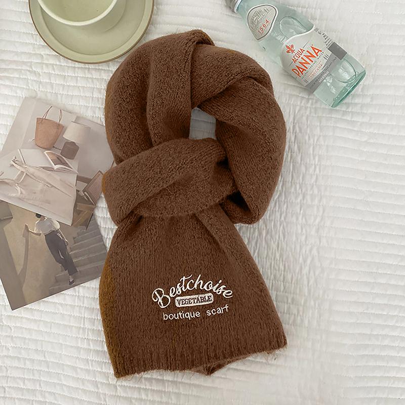 Product Introduction of Winter Warm Scarf For Women Fashion Letter Knitted Wool Yarn Neckerchief Muffler Female Shawl Neck Wraps 15