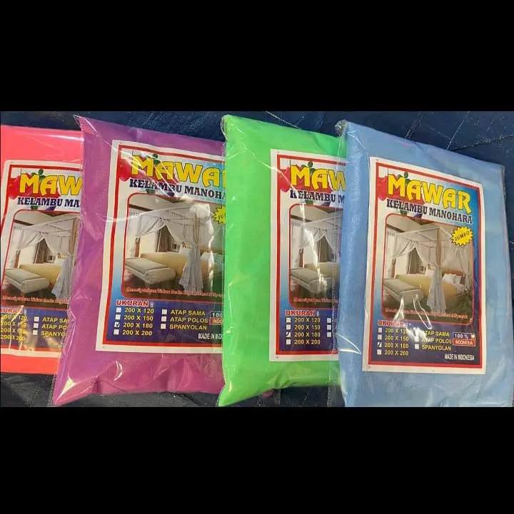 Kelambu Tidur Anti Nyamuk Polos & Bunga Ukuran 120x200, 180x200, 200x200  Sudah Dirakit Mosquito Nets windproof dicuci dengan tangan saja 3