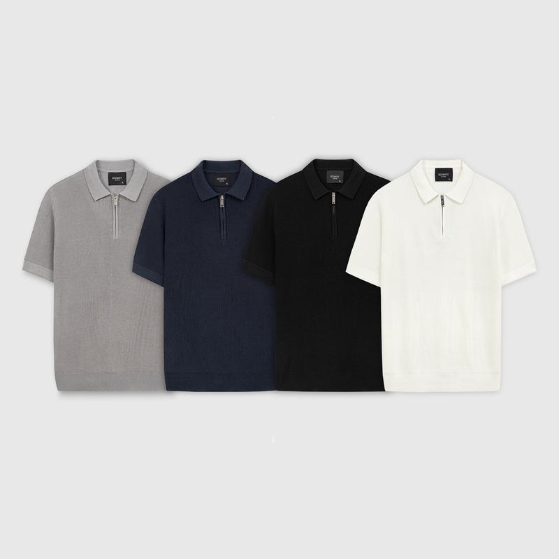 Áo polo nam ROWAY Dệt len, Cao cấp | Polo len khóa