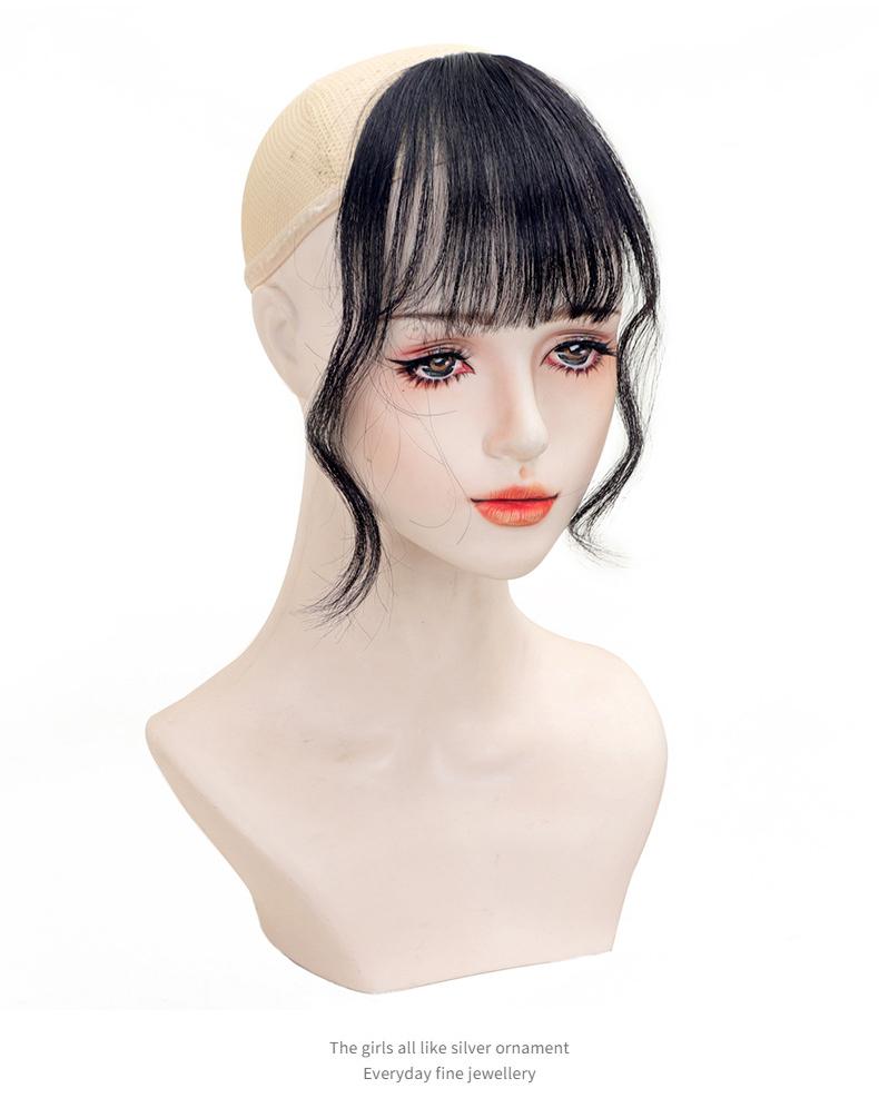 Product Introduction of Bangs Air Bangs Wig/Female Real Hair Wig Set/Natural Forehead Fake Bangs Head/Increase Hair Amount/Top Modified Face Shape Wig Set 2