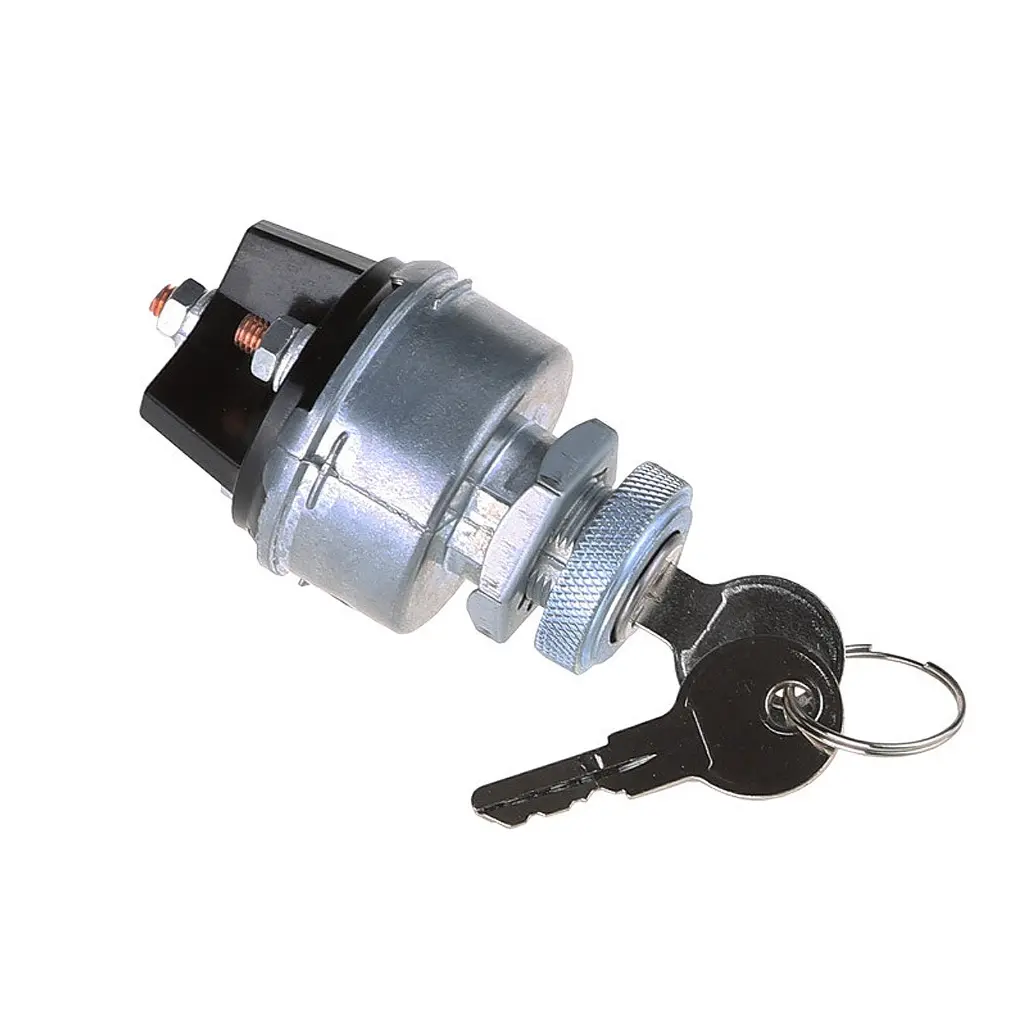 2-Key 3 Position Ignition Key Switch Lock with Threaded Terminal Suitable for Car Truck Bus Tractor Forklift Tuning Tool