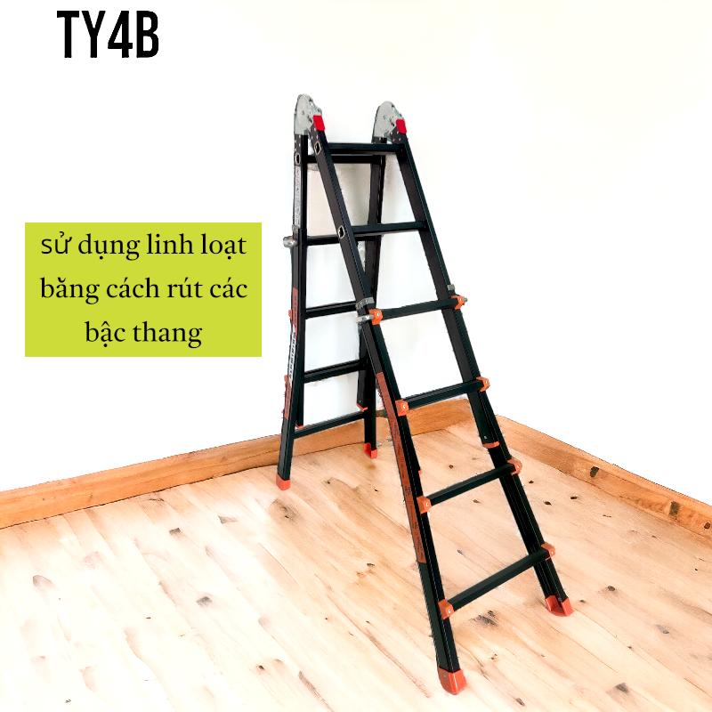 Thang nhôm rút lồng, thang nhôm đa năng Nakata chữ A 2m duỗi thẳng 4m, Bảo hành 2 Năm 8